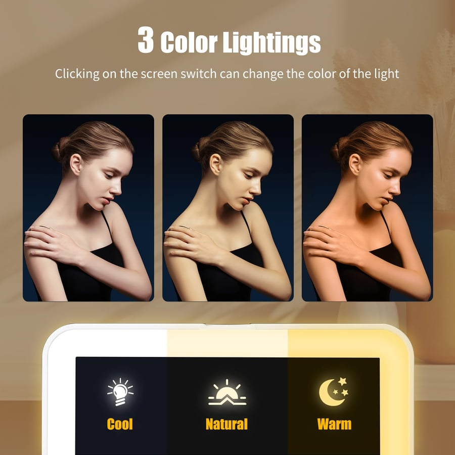 LED Makeup Taske med Spejl – Rejsevenlig Kosmetik Organizer med Justerbart Lys